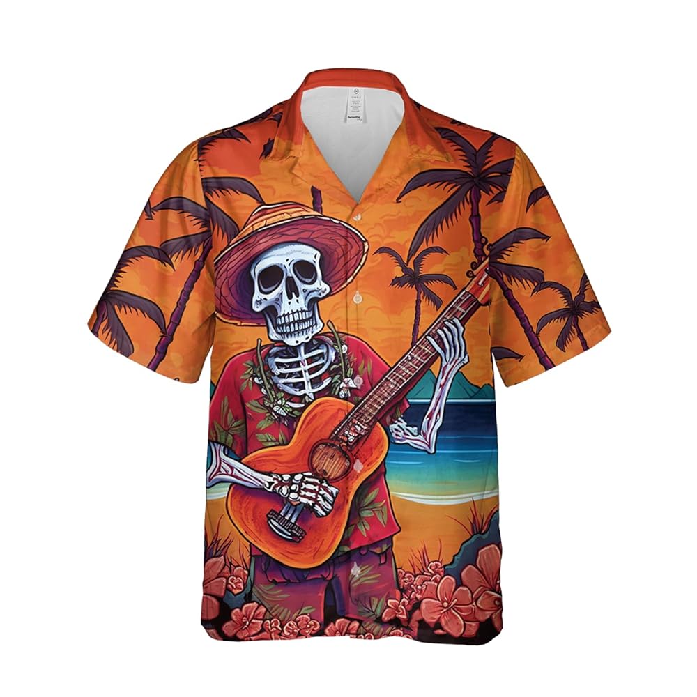 Amazon.com: Skeleton Hawaiian Shirts for Men - Playing